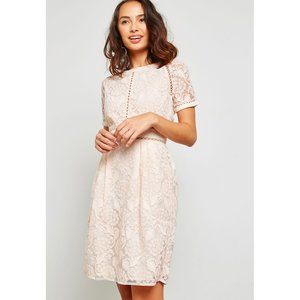 LOST INK Sheer Mesh Open Back Floral Pink Dress